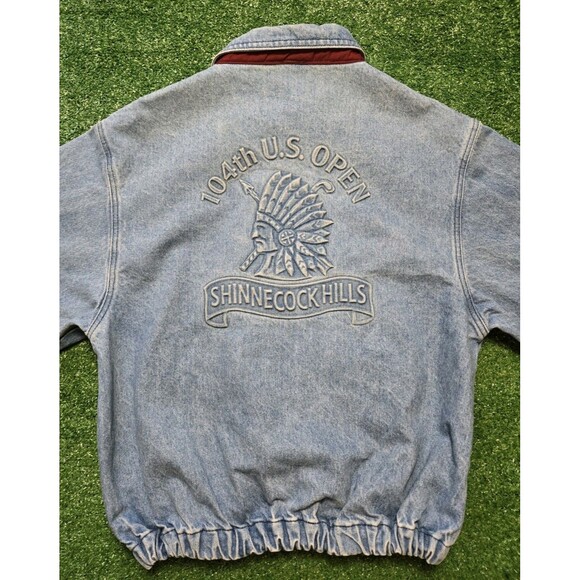 Vintage 104th U.S. Open Shinnecock Hills Denim Jacket Embossed (Men's M) - Picture 1 of 16